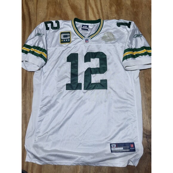 Green Bay Packers Aaron Rodgers 12 NFL Football Jersey Mens 52 Reebok Super Bowl - Picture 1 of 9